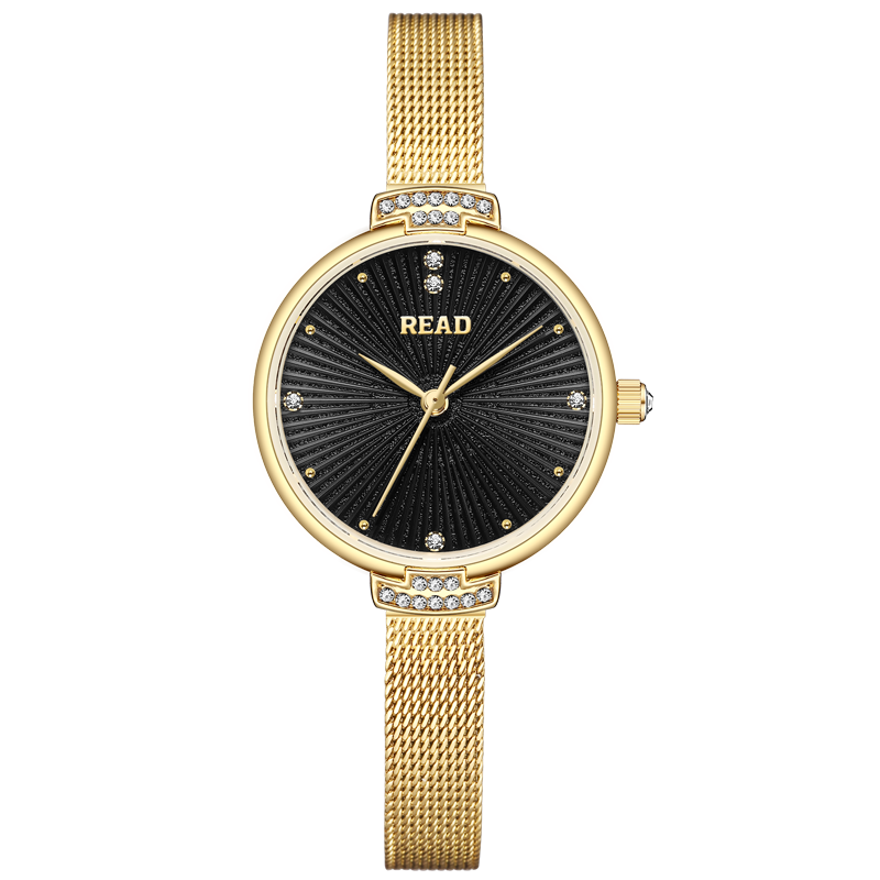 Stainless Mesh Band - READ Women Quartz Watch | Black