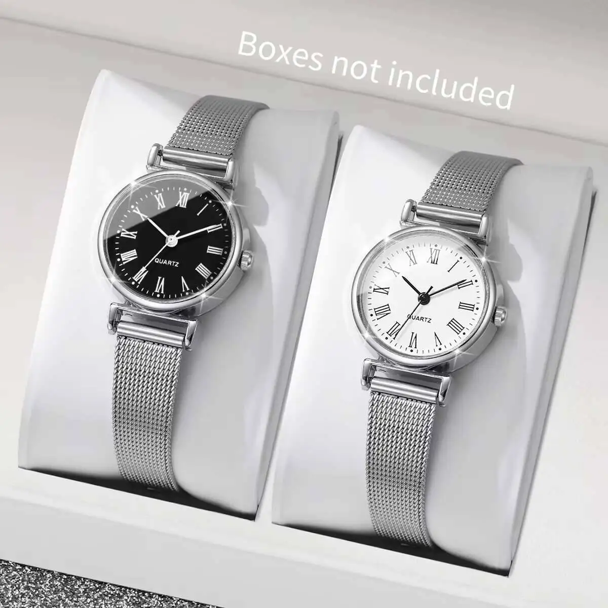 1/2PCS Fashion Women Watches C - Stainless Mesh Band ulasan dan harga