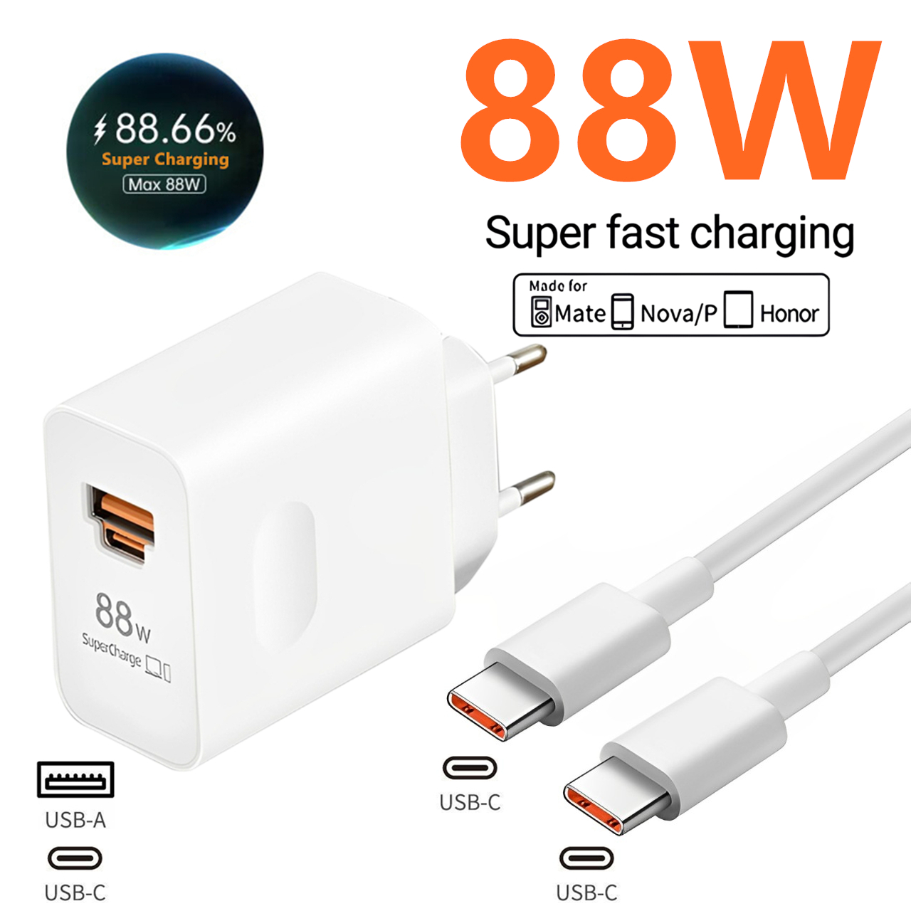 88W Max USB A+C Super Fast Cha - Huawei Nova 12 ulasan dan harga