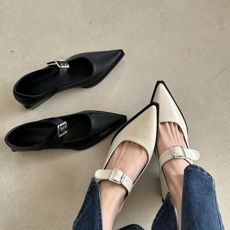 *Fashion Mary Jane Shoes Women - Leather Classic Strap ulasan dan harga