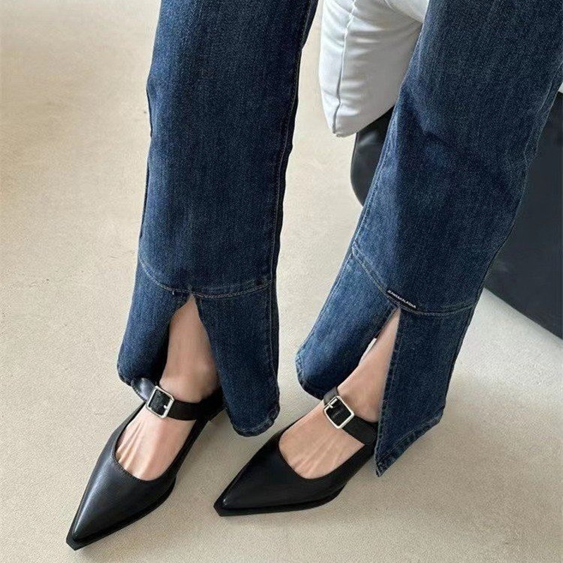 *Fashion Mary Jane Shoes Women - Leather Classic Strap ulasan dan harga